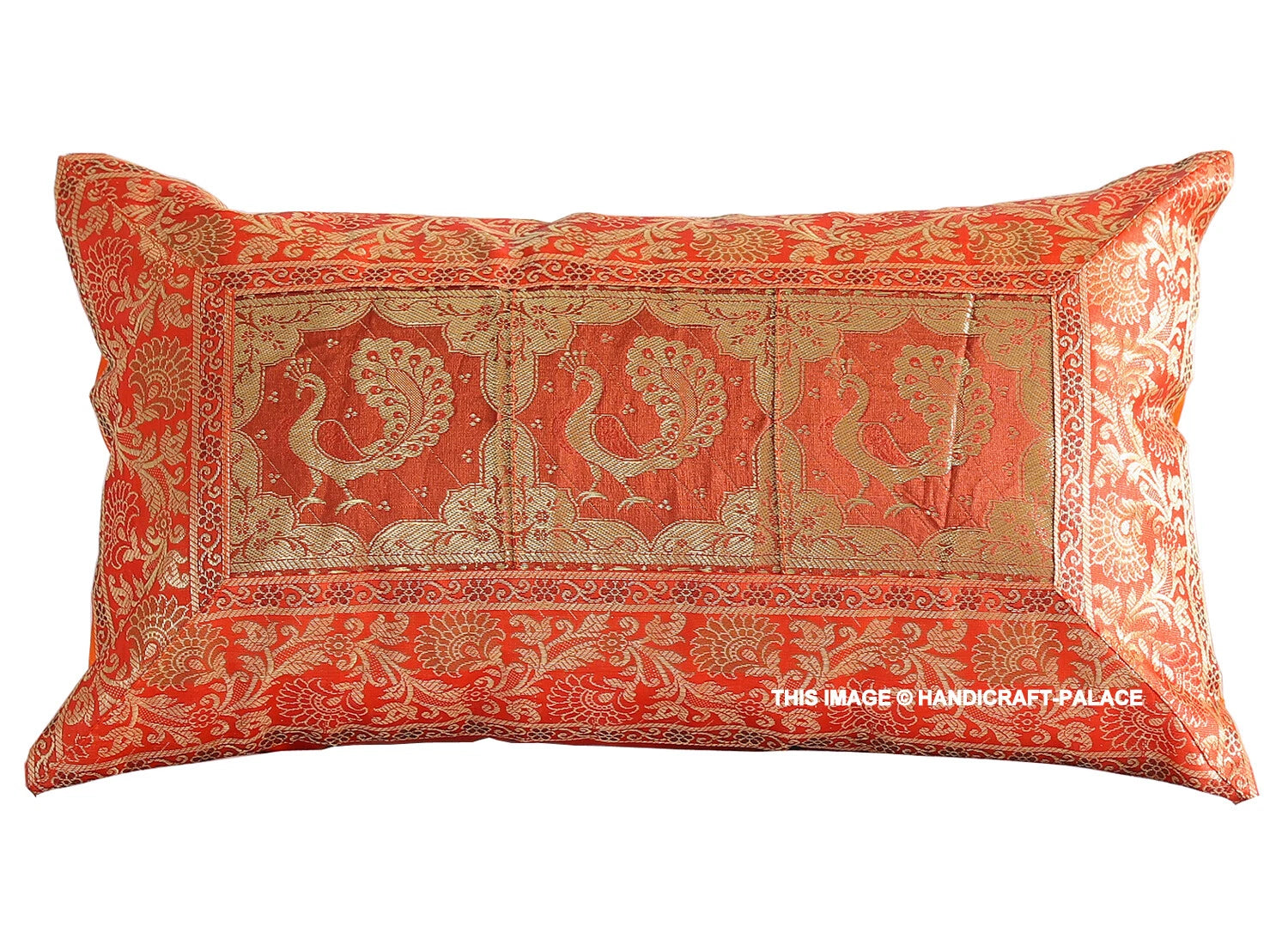 Handmade Brocade Silk Cushion Cover Indian Home Sofa Decor Pillow Case 12"x20"