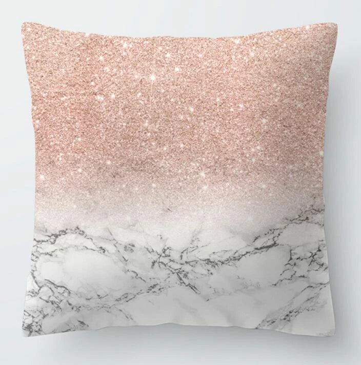 Pink Marble Throw PILLOW COVER Double Sided Sofa Decorative Cushion Cases 18x18"