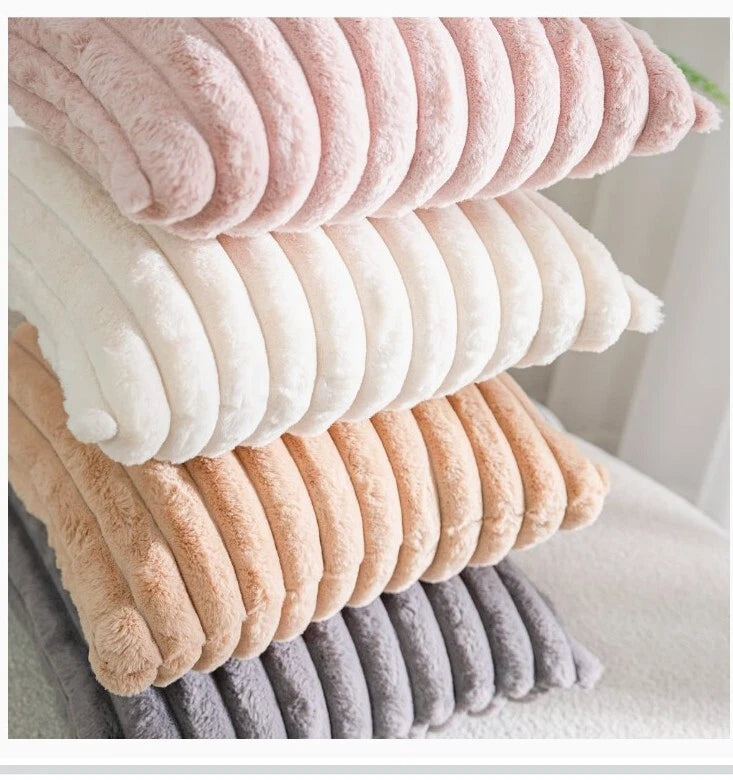 18"x18" Plush Fluffy Fur Cushion Covers Luxury Soft Sofa Bed Throw Pillow Cases