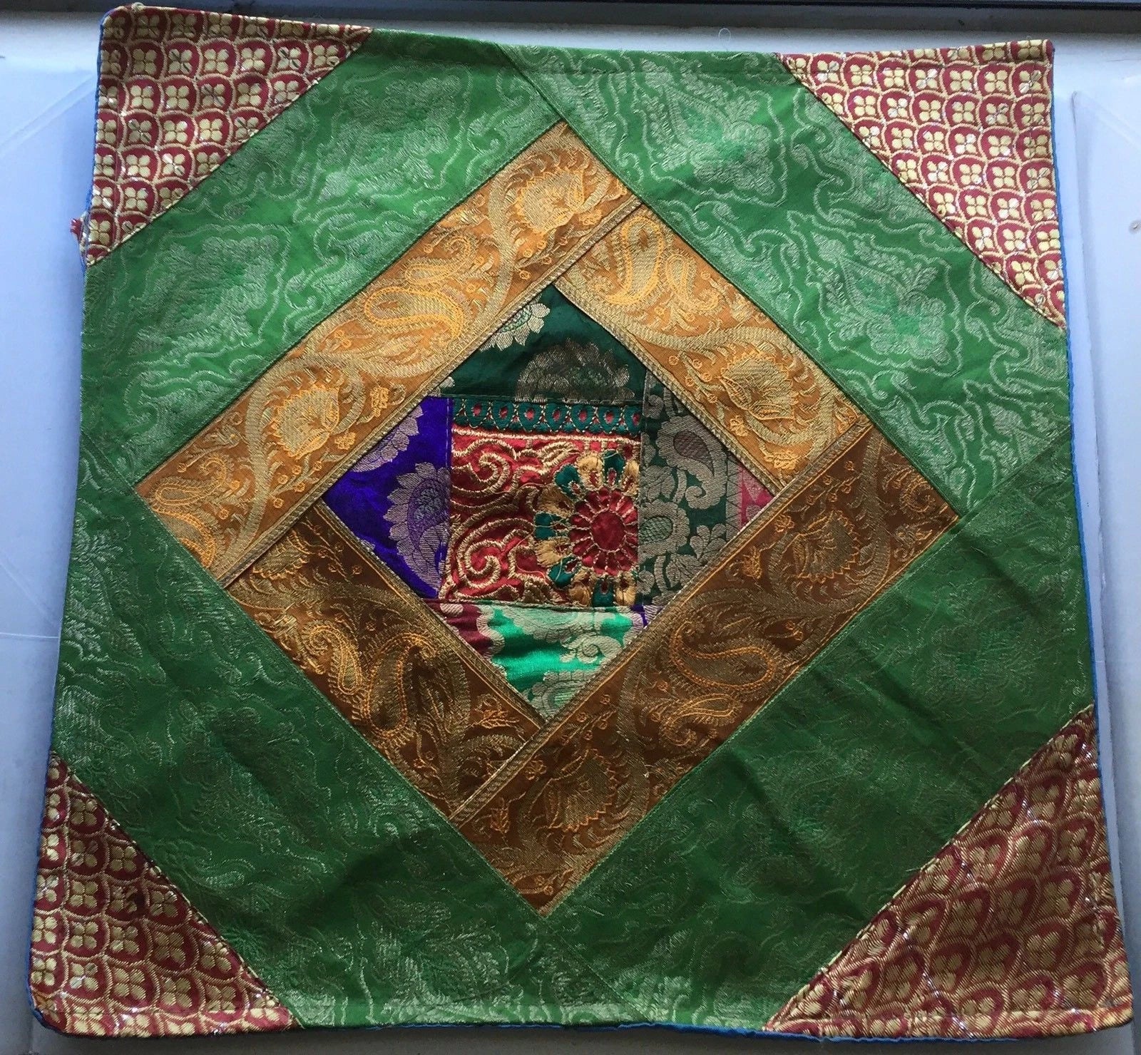 One Home Decor Silk Cushion Cover Patchwork Square Sofa Pillow Case Cover India