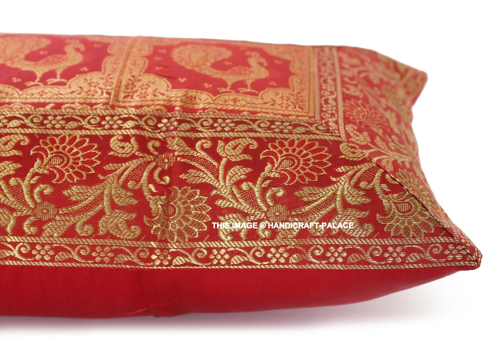 Handmade Brocade Silk Cushion Cover Indian Home Sofa Decor Pillow Case 12"x20"