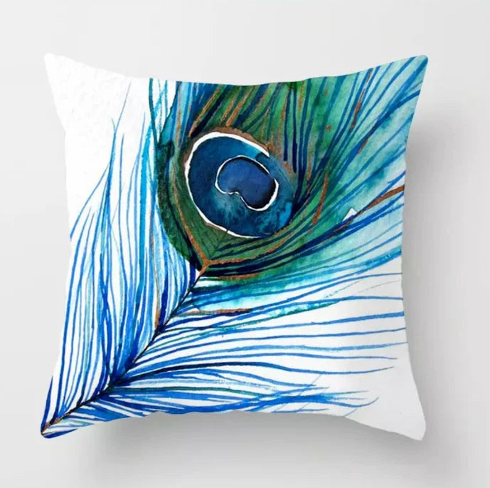 Peacock Feather Home Decor Printed Pillow Case Sofa Bed Throw Cushion Cover Mix