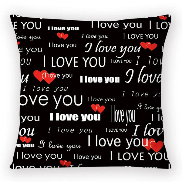 Letters Quote Words I Love You Throw Pillow Cases Cushion Covers Home Sofa Decro