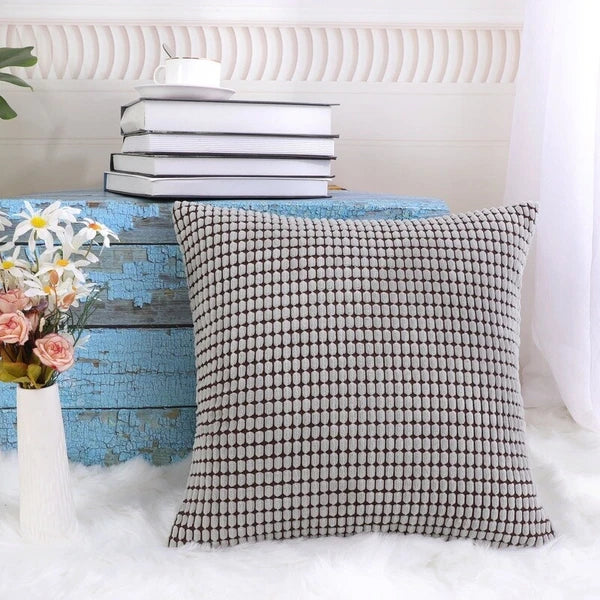 Textured Solid Decorative Throw Pillow Cover Polyester Cushion Case Sofa Bed New