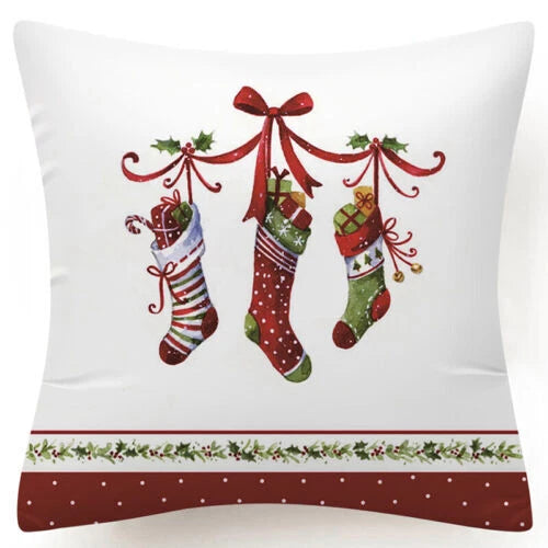Throw PILLOW COVERS Christmas Decorative Xmas TWO-Sided Sofa Cushion Case 18x18"