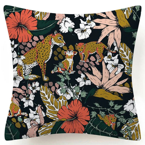 PILLOW COVER Landscape Leopard Decorative Sofa Bed Cushion Case 2-Sided 18x18"