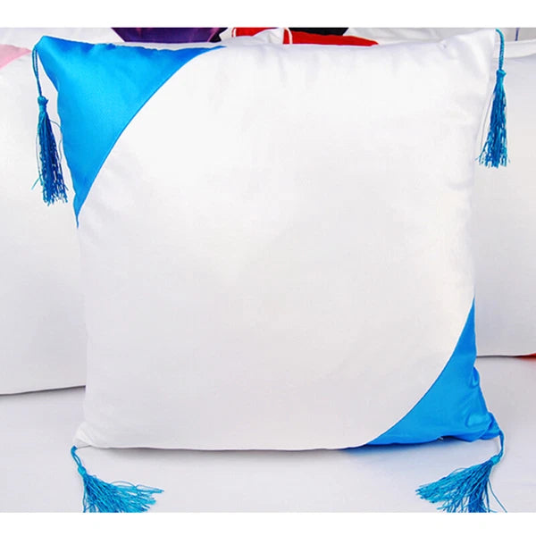 16" Sublimation Blank Pillow Case w/ Tassel Ball DIY Printed Home Sofa Bed Decor