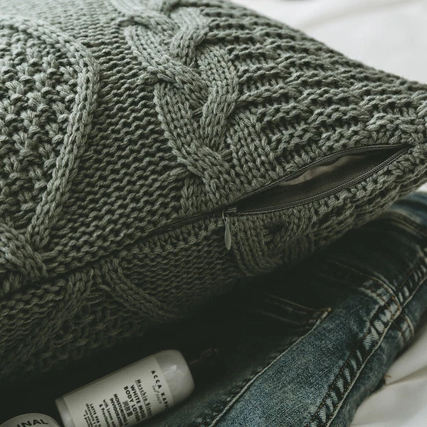 Square Knitted Tassel Pillowcase Sofa Bed Waist Throw Back Cushion Covers Chair