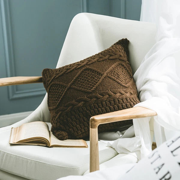 Square Knitted Pillowcase Sofa Bed Throw Waist Cushion Covers Chair Office Decor