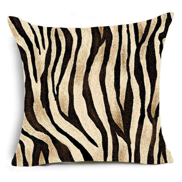Zebra Pillow Square Fashion Cases Print Leopard Covers Animal Sofa Cushion Bed