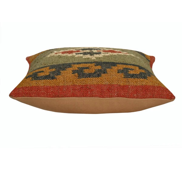 Hallway Docor Sofa Sham Pillowcase Indian Kilim Cushion Cover 2 Pc Wool jute 18"