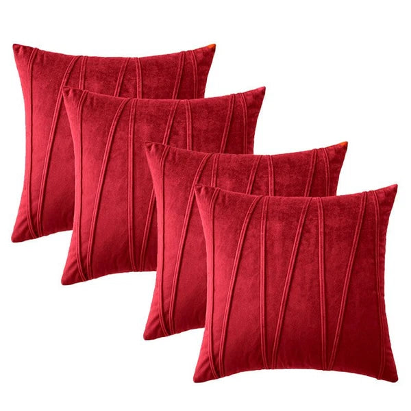 V Line Throw Pillow Covers – 4 Pack Decorative Cushion Cases for Sofa & Bed