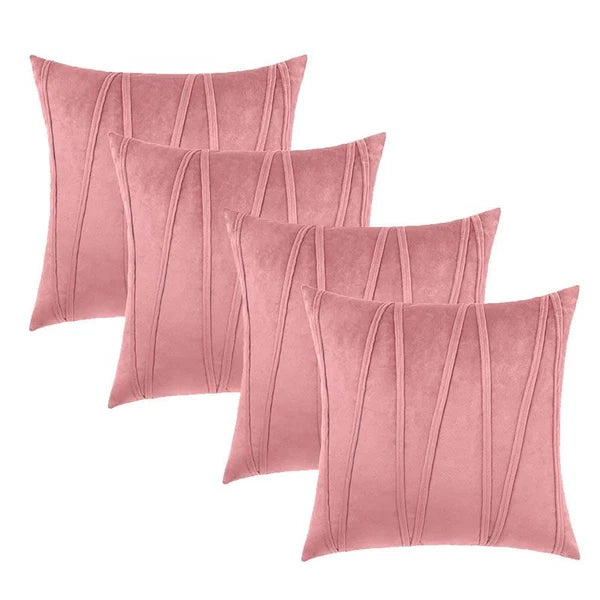 V Line Throw Pillow Covers – 4 Pack Decorative Cushion Cases for Sofa & Bed