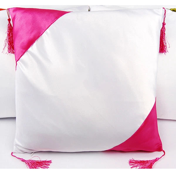 16" Sublimation Blank Pillow Case w/ Tassel Ball DIY Printed Home Sofa Bed Decor