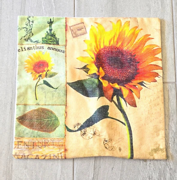 Sunflower & Ballerina Pillow Sofa Cushion Home Cushion Flower Cover 16.5"x17"