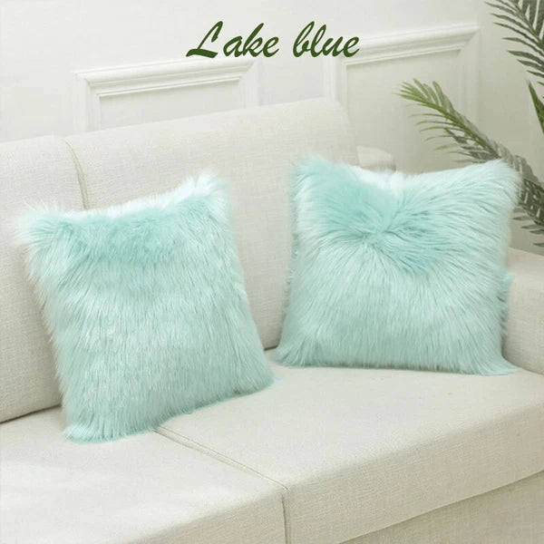 45x45cm Long Plush Fluffy Cushion Cover Home Sofa Pillow Case Pillowcase C2UK