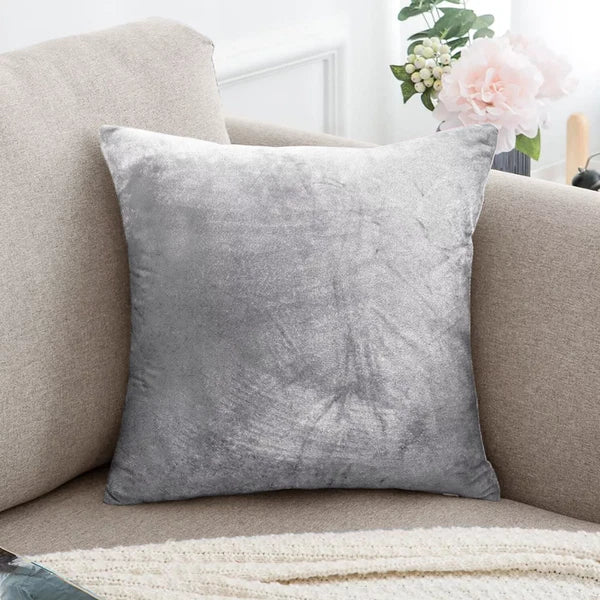 4x Cushion Covers Velvet Cushion Filled Bed Sofa Pillow Settee Protector 18"x18"