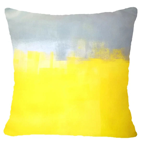 Yellow Throw PILLOW COVER 2-Sided Gray White Decorative Sofa Cushion Case 18x18"