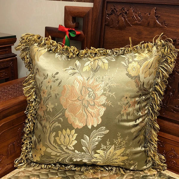 Tassel Pillow Case Floral Cushion Covers Only Embroidery Retro Bedding Sofa Chic
