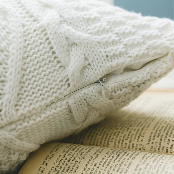 Square Knitted Pillowcase Sofa Bed Throw Waist Cushion Covers Chair Office Decor