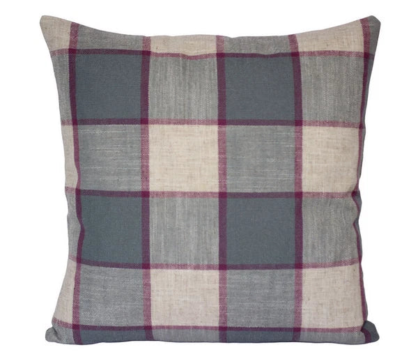 Elegant Check Print Square 16” x 16” Cushion Cover Pillowcase for Sofa Bed Couch