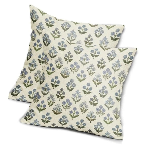 2 Flower Print Pillow Case Polyester Fiber Sofa Bed Decorations Cushion Covers