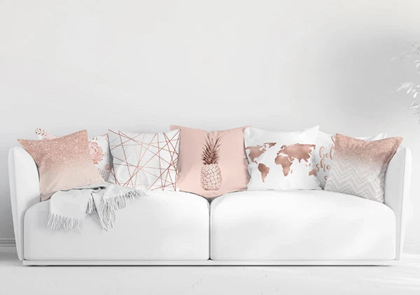 Pink Marble Throw PILLOW COVER Double Sided Sofa Decorative Cushion Cases 18x18"