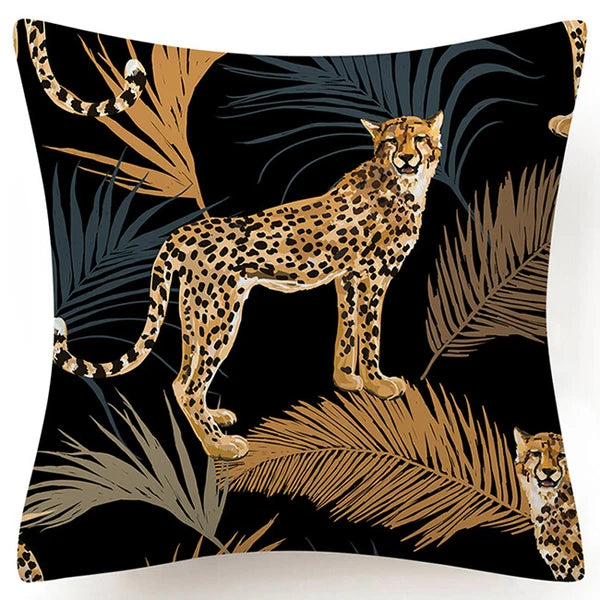 PILLOW COVER Landscape Leopard Decorative Sofa Bed Cushion Case 2-Sided 18x18"