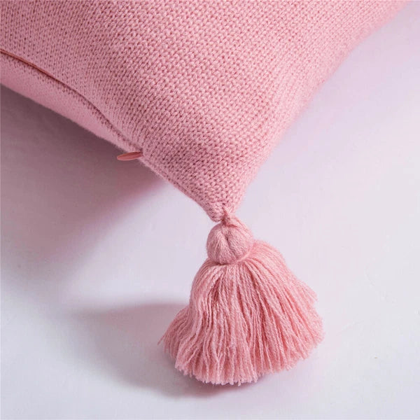 Sofa Bed Knitted Pillowcase Square Tassel Throw Waist Cushion Covers Chair Decor
