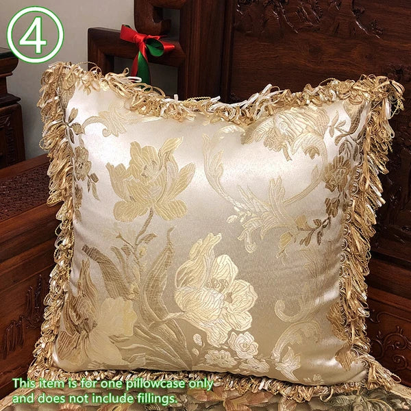 Tassel Pillow Case Floral Cushion Covers Only Embroidery Retro Bedding Sofa Chic
