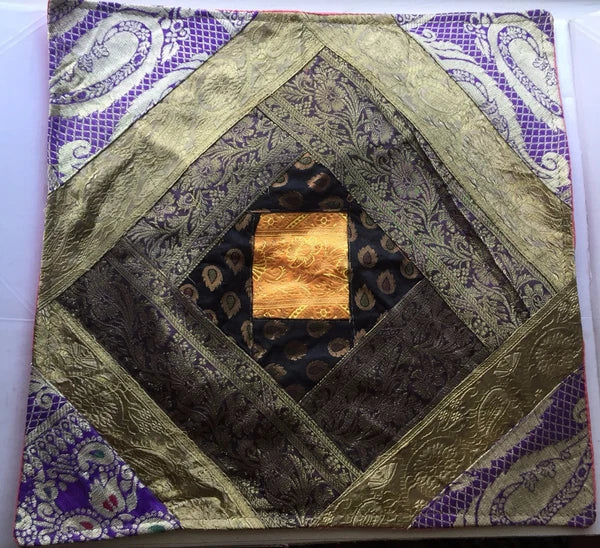 One Home Decor Silk Cushion Cover Patchwork Square Sofa Pillow Case Cover India