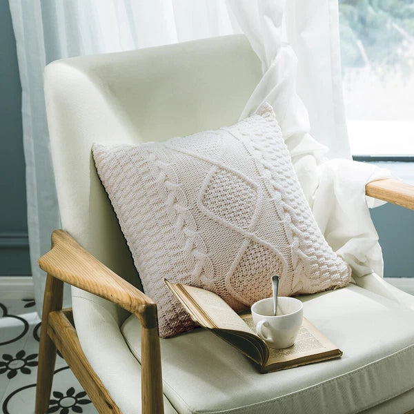 Square Knitted Tassel Pillowcase Sofa Bed Waist Throw Back Cushion Covers Chair