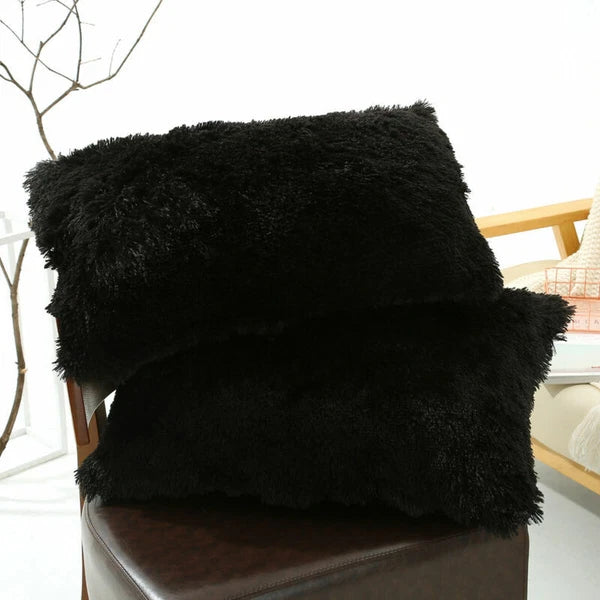 Faux Fur Fluffy Plush Throw Pillow Cases Shaggy Sofa Bed Cushion Cover 50x70cm