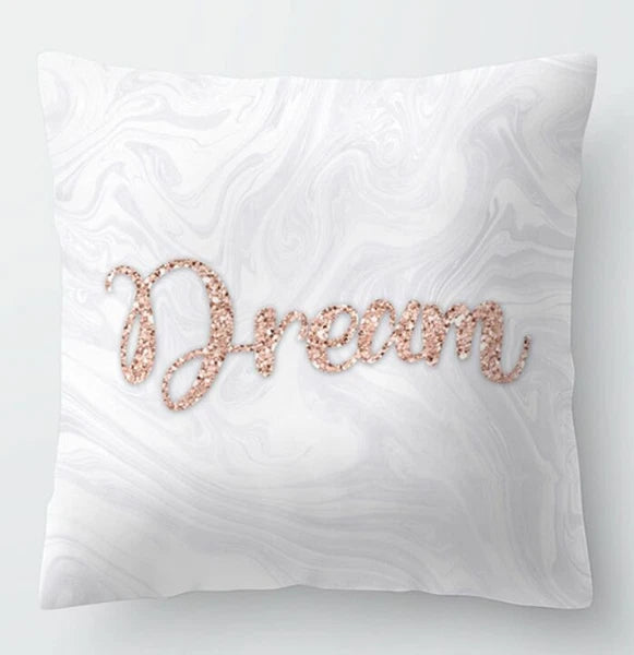 Pink Marble Throw PILLOW COVER Double Sided Sofa Decorative Cushion Cases 18x18"
