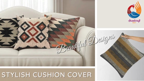 Hallway Docor Sofa Sham Pillowcase Indian Kilim Cushion Cover 2 Pc Wool jute 18"