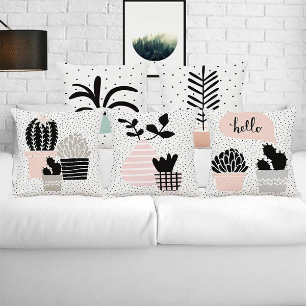 Home Decor Cactus Potted   Pillow Case Sofa Office Cushion Cover New