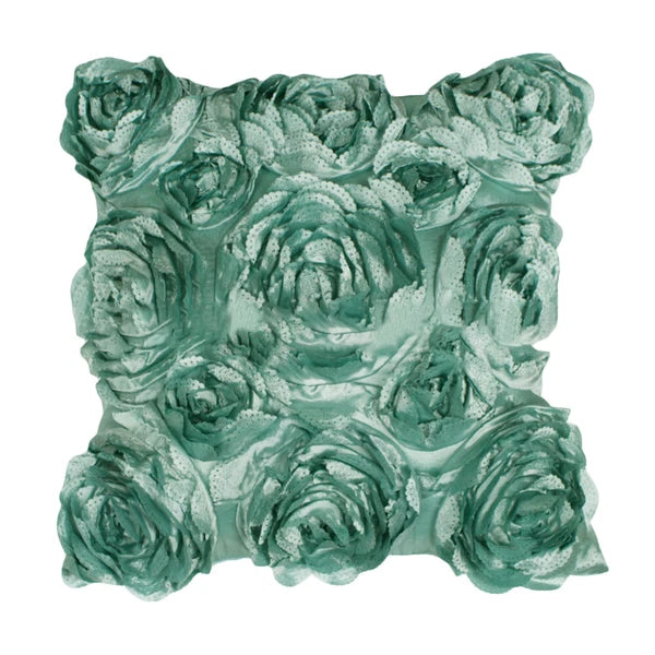 3D Flower Rose Pattern Linen Cushion Cover Pillowcase Sofa Decor Square 16.5”