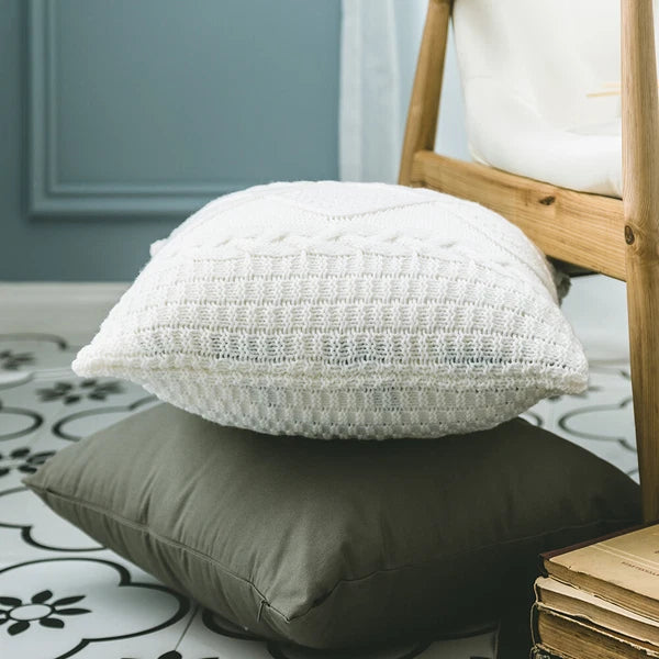 Sofa Bed Knitted Pillowcase Square Tassel Throw Waist Cushion Covers Chair Decor