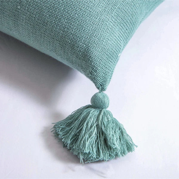 Square Knitted Tassel Pillowcase Sofa Bed Waist Throw Back Cushion Covers Chair