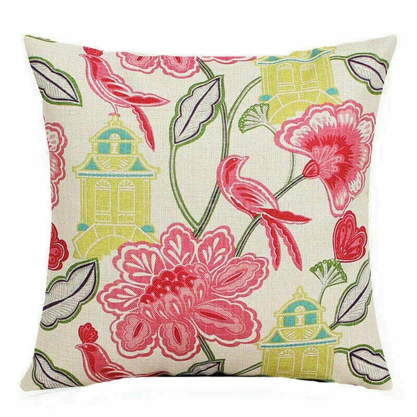 Home Idyllic Case Cushion Waist Pillow Cover Flower Decoration Sofa