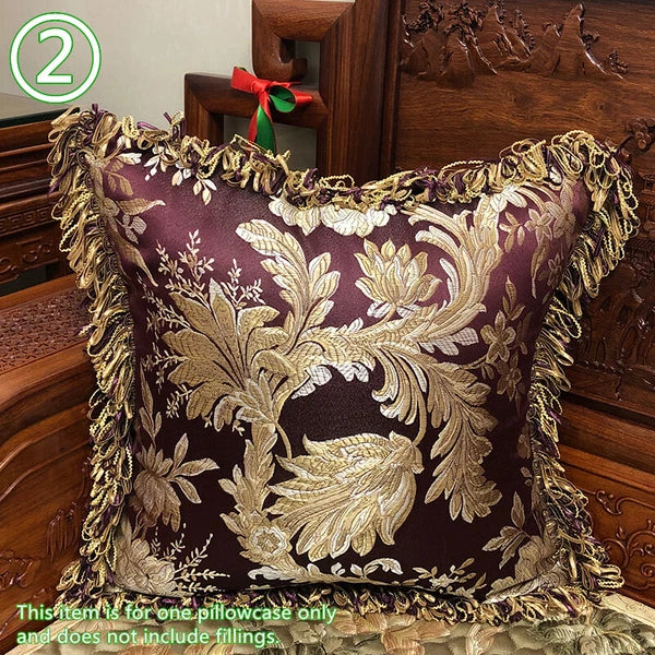 Tassel Pillow Case Floral Cushion Covers Only Embroidery Retro Bedding Sofa Chic