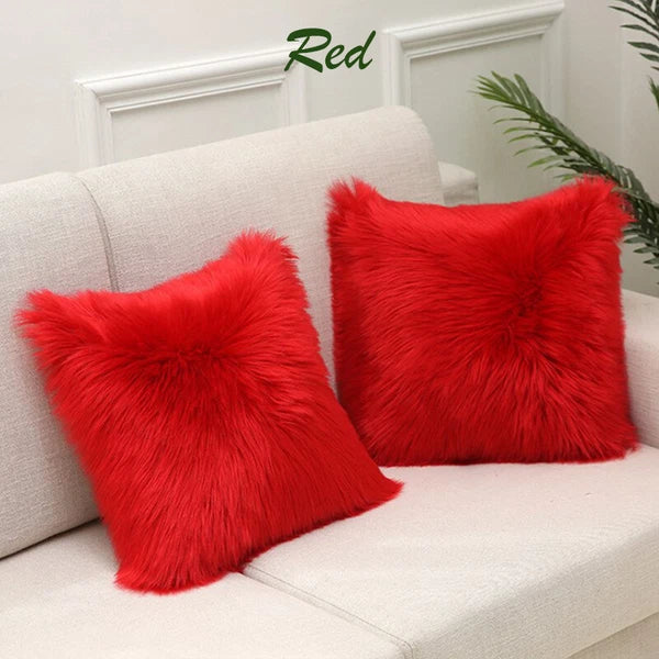 45x45cm Long Plush Fluffy Cushion Cover Home Sofa Pillow Case Pillowcase C2UK