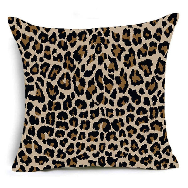 Zebra Pillow Square Fashion Cases Print Leopard Covers Animal Sofa Cushion Bed