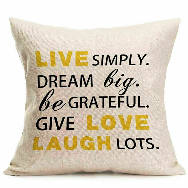 Sofa Decor Pillow Words Throw Cover Case Cushion Love Print
