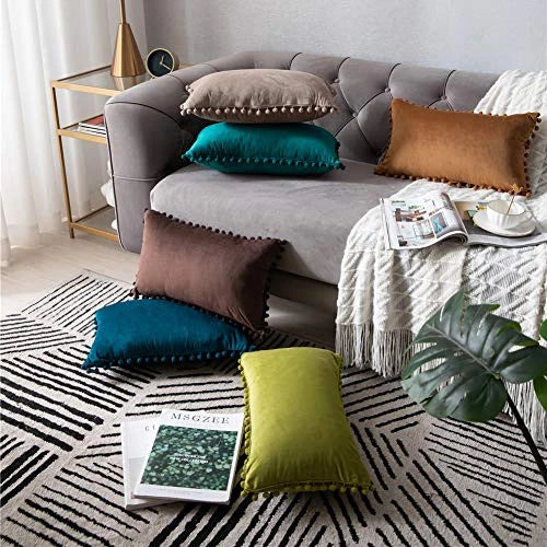 Couch Pillow Cases 12x20: 2 Pack Cozy Soft 20" x 12" (Pack of 2) Chartreuse