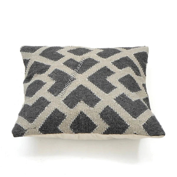 Hallway Docor Sofa Sham Pillowcase Indian Kilim Cushion Cover 2 Pc Wool jute 18"