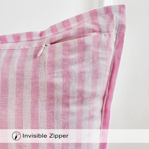 Solino Home Square Linen Pillow Cover for Cushion Couch, Sofa Bed, Santa Barbara