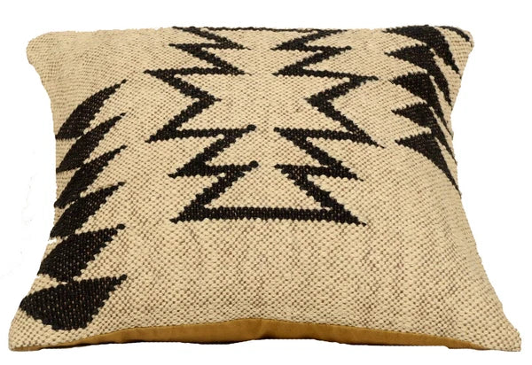 Handwoven Woll Jute Cushion Cover 18x18 Vinatge Sofa Pillow Case Kilim Chair Pad