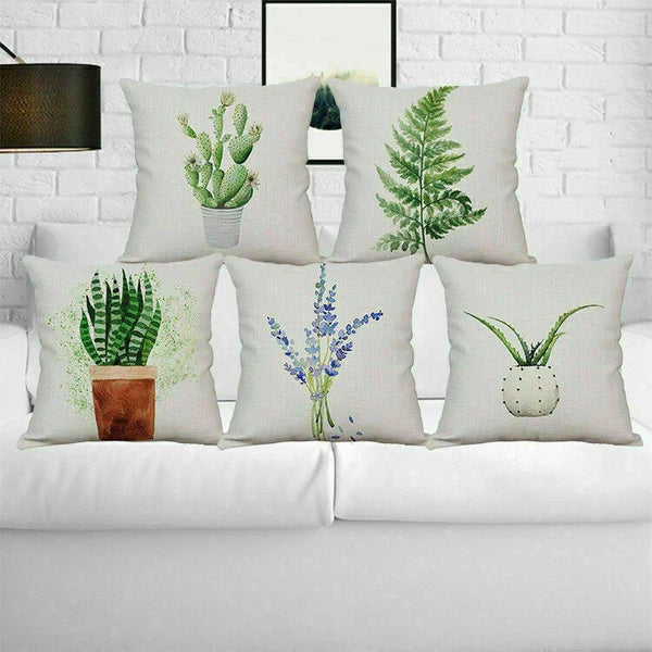 Home Pillow Decoration Sofa Case Waist Cushion Pattern Cover Leaf