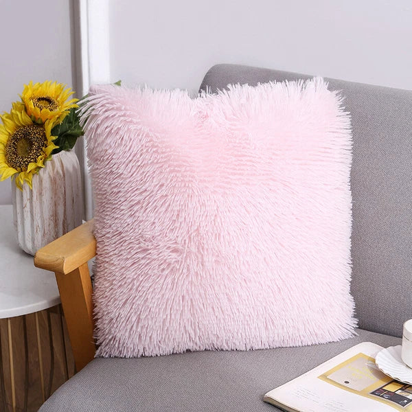 40CM x 40CM Fluffy Faux Soft Plush Pillow Case Cover Cushion Home Bed Sofa Decor